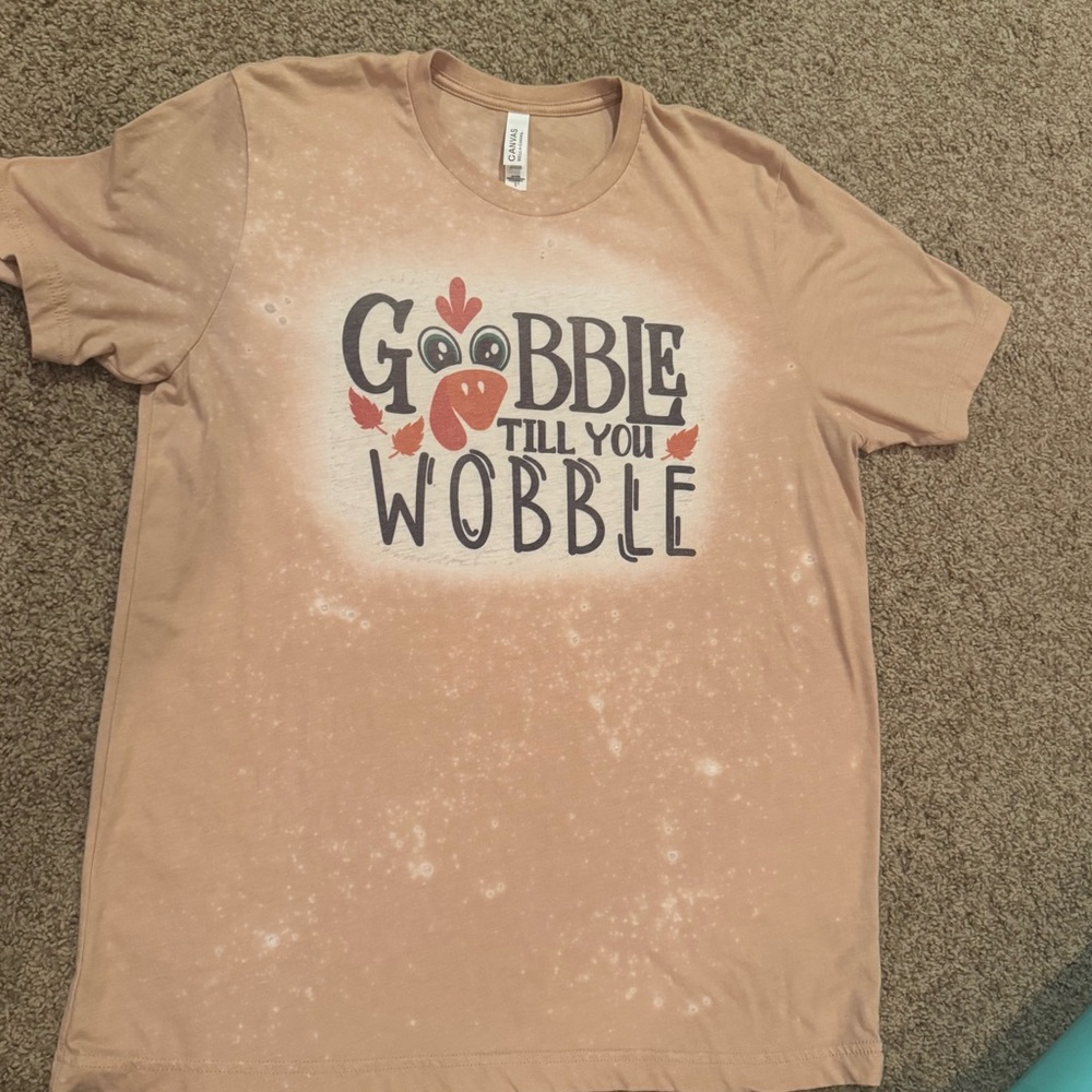 Thanksgiving turkey t shirt, size large